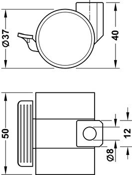 Dvojité kolečko, Nosnost 30 kg, řiditelné