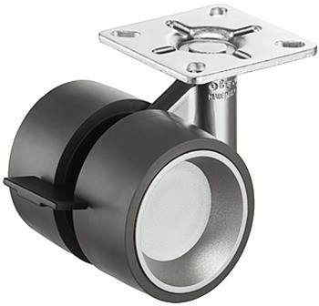 Dvojité kolečko, Nosnost 80 kg, řiditelné s brzdou