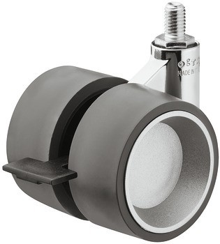 Dvojité kolečko, Nosnost 80 kg, řiditelné s brzdou