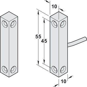 EffEff plochý zapuštěný magnetický kontakt, Model 10362-6