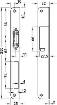 Elektrický otvírač, EffEff 118E FaFix®, s rohovým protiplechem