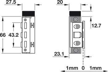 Elektrický otvírač, EffEff, model 143 standard pro požárně odolné dveře