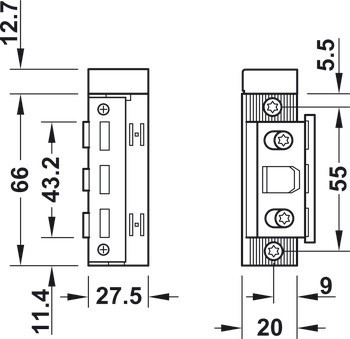 Elektrický otvírač, EffEff, model 143 standard pro požárně odolné dveře