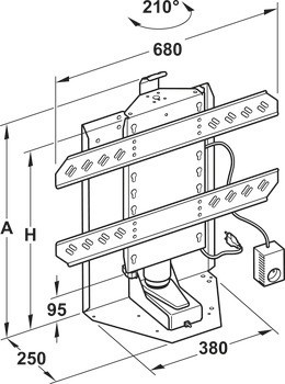 Elektrický zdvihací systém, nosnost 40 kg, manuální otáčení o 210°