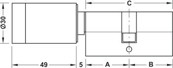 Elektronická profilová vložka DT 510, Dialock, Tag-it™ ISO/Legic®