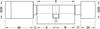 Elektronická vložka s knobkou DT 510 D, Dialock, Tag-it™ ISO, Legic<sup>®</sup>, Mifare Classic EV1