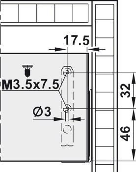 Háček, Grass Nova Pro Scala, pro vnitřní zásuvku/výsuv, pro systémovou výšku 90 nebo 186 mm