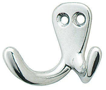 Háček na šaty, Hliník, leštěný, se 2 háčky, Häfele Déco