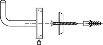 Háček na šaty, nerez, ⌀ háčku 10 mm