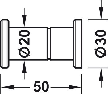 Háček na šaty, nerez, průměr háčku 20 mm