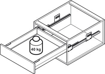 Häfele Matrix Box P Plus 40, výška bočnice zásuvky 60 mm