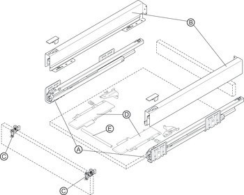Häfele Matrix Box P Plus 40, výška bočnice zásuvky 60 mm