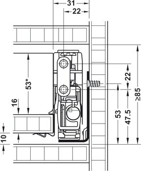 Häfele Matrix Box P Plus 40, výška bočnice zásuvky 60 mm