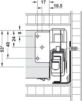 Häfele Matrix Box P Plus 40, výška bočnice zásuvky 60 mm