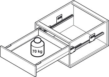 Häfele Matrix Box P Plus, výška bočnice zásuvky 115 mm