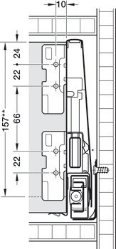 Häfele Matrix Box P Plus, výška bočnice zásuvky 180 mm