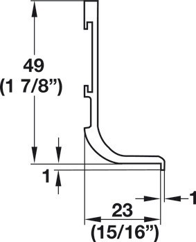 Hliníkový úchytkový profil, Pro vzhled bez viditelné úchytky, hliník