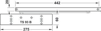 Horní dveřní zavírač, Dormakaba TS 99 FL GSR, design Contur, EN 2–5