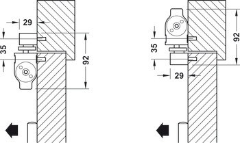 Horní dveřní zavírač, Startec DCL 83, s kluznou lištou, EN 2–4