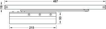 Horní dveřní zavírač, Startec DCL 84, s kluznou lištou, EN 3