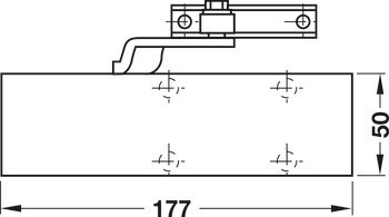 Horní dveřní zavírač, TS 1500, EN 3, 4, s ramenem, Geze