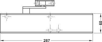 Horní dveřní zavírač, TS 4000 L, EN 1–6, s ramenem a ramenem s aretací v otevřené poloze, Geze