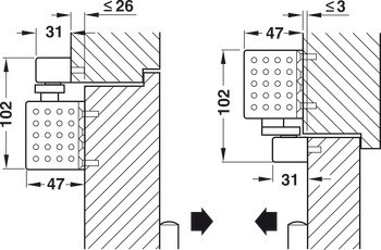 Horní dveřní zavírač, TS 92 G, design Contur, s vložkou aretace v otevřené poloze, EN 2–4, Dorma