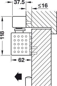 Horní dveřní zavírač, TS 93 GSR design Contur, s kluznou lištou, EN 5-7, Dorma
