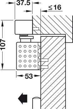 Horní dveřní zavírač, TS 93B GSR-EMF 1G, design Contur, s kluznou lištou, EN 2–5, Dorma
