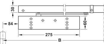 Horní dveřní zavírač, TS 93B GSR-EMF 2, design Contur, s kluznou lištou, EN 2–5, Dorma