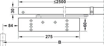 Horní dveřní zavírač, TS 93B GSR-EMR 1, design Contur, s kluznou lištou, EN 2–5, Dorma