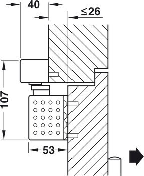 Horní dveřní zavírač, TS 93G EMF design Contur, s kluznou lištou, EN 2–5, Dorma