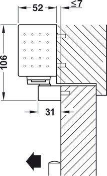 Horní dveřní zavírač, TS 99 FLR, design Contur, s kluznou lištou, EN 2–5, Dorma