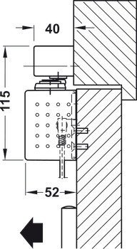 Horní dveřní zavírač, TS 99 FLR-K, design Contur, s kluznou lištou, EN 2–5, Dorma