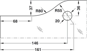 Horní kování pro dvojčinné dveře, B, Startec
