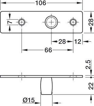 Stropní uložení, Horní, Startec, pro skleněné dvojčinné dveře