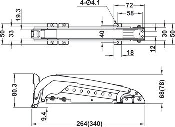 Individuální závěs pro mechanismus otevírání dveří, Swingfront 17 FB, pro dřevěné dveře