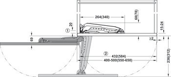 Individuální závěs pro mechanismus otevírání dveří, Swingfront 17 FB, pro dřevěné dveře