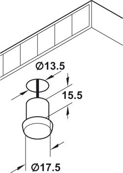 Inline dveřní senzorový spínač, Zapínání/vypínání, dveře otevřeny = světlo svítí, dveře zavřeny = světlo nesvítí, 230 V