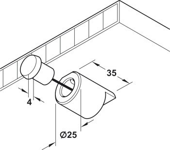 Inline dveřní senzorový spínač, Zapínání/vypínání, dveře otevřeny = světlo svítí, dveře zavřeny = světlo nesvítí, 230 V