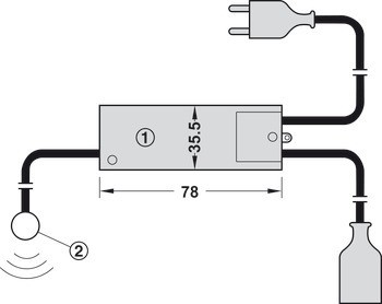 Inline senzorový spínač, Bezdotykové zapínání/vypínání, 230 V