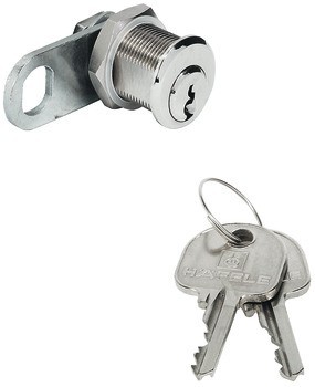 Jazýčkový zámek, Häfele Symo FM Pro, s pevnou vložkou s pinovými stavítky, s dráhou zamykání 90° (reverzibilní, s blokací klíče), tloušťka dveří ≤ 13 mm