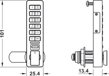 Jazýčkový zámek, s klávesnicí