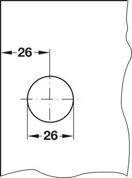 Jazýčkový zámek pro skleněné dveře, Häfele Symo FM Pro, s pevnou vložkou s pinovými stavítky, backset 26 mm, standardní profil