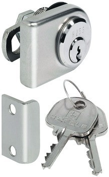Jazýčkový zámek pro skleněné dveře, Häfele Symo FM Pro, s pevnou vložkou s pinovými stavítky, backset 26 mm, standardní profil