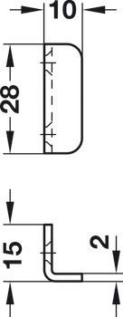 Jazýčkový zámek pro skleněné dveře, Häfele Symo FM Pro, s pevnou vložkou s pinovými stavítky, backset 26 mm, standardní profil