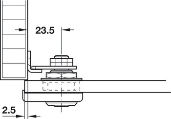 Jazýčkový zámek pro skleněné dveře, Häfele Symo FM Pro, s pevnou vložkou s pinovými stavítky, backset 26 mm, standardní profil