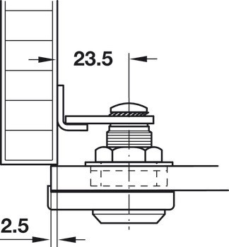 Jazýčkový zámek pro skleněné dveře, Häfele Symo, k přišroubování