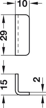 Jazýčkový zámek pro skleněné dveře, Häfele Symo, k přišroubování