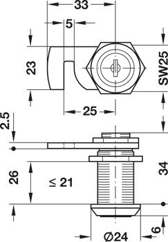 Jazýčkový zámek, S pevnou vložkou s plátkovými stavítky, s jazýčkem s háčkem